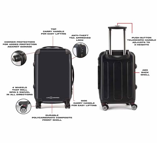 LIVE x MAINTAIN Personalized Luggage Your Photo Image logo or design TSA Lock with 4 Spinner Wheels Hard Case Custom Suitcase (Checked-Medium 26-Inch)