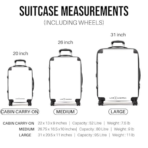 LIVE x MAINTAIN Personalized Luggage Your Photo Image logo or design TSA Lock with 4 Spinner Wheels Hard Case Custom Suitcase (Checked-Medium 26-Inch)