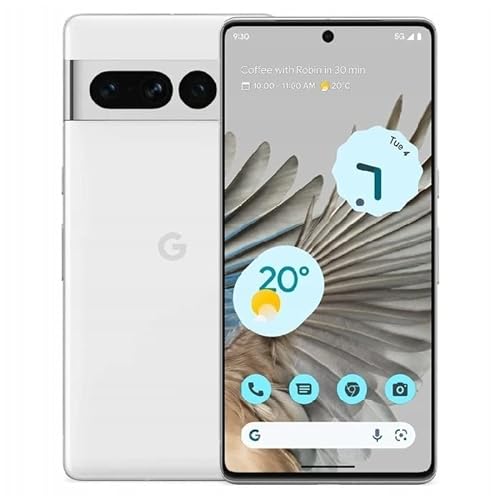 Google Pixel 7 Pro 5G 128GB 12GB RAM 24-Hour Battery Factory Unlocked for All Carriers Global Version - Snow