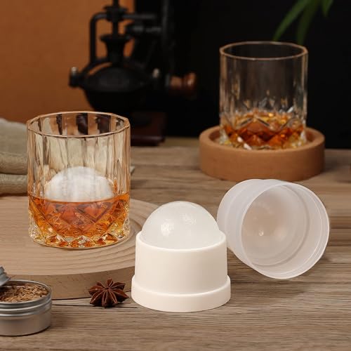 Whiskey Smoker Kit with Torch - 6 Flavors Wood Chips, 2 Glasses, 2 Ice Ball Molds - Cocktail Smoker Infuser Kit, Old Fashioned Drink Smoker Kit, Birthday Bourbon Whiskey Gifts for Men,Dad(NO Butane)