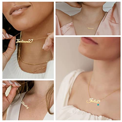 Custom Name Necklace 18K Gold Plated Personalized Nameplate Jewelry Customized Gift for Women