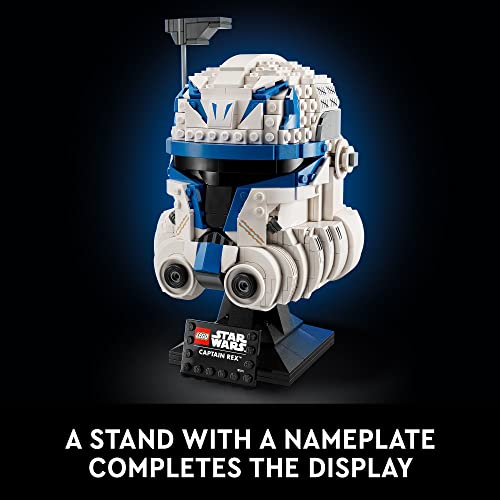 LEGO Star Wars Captain Rex Helmet Building Set, The Clone Wars Collectible Model for Adults, Star Wars Memorabilia, Graduation Gift Idea, 75349