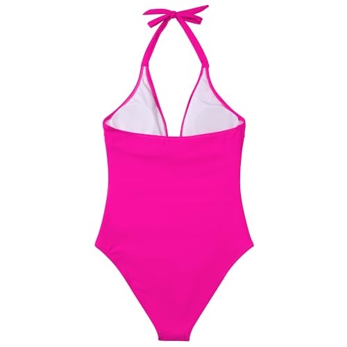 SUUKSESS Women Sexy Halter One Piece Swimsuits Ruffle Tummy Control Bathing Suit