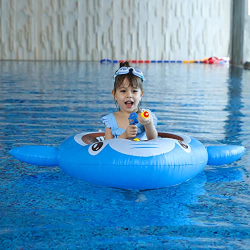 Inflatable Floating Pool Toys for Kids Pool Float Swimming Ring Beach Water Floats Shark Boat with Water Gun Inflated Ride on Float Summer Water Games Toy for Boys Girls