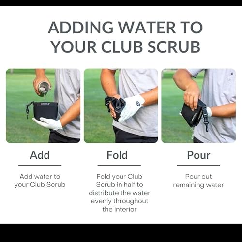 Golf Club and Golf Ball Cleaning Bag, Waterproof Clean Face Technology Liner, Detachable Clip, Machine Washable, Cleans Club Grooves, Dry Exterior (Neoprene or Microfiber Option Available)
