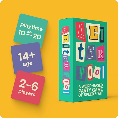 Letterpool: 2-6 Players Board Games for Adults, Family, Teens, Trivia, Word & Card Games Mixture, Fun & Easy to Learn Adult Party Games for Game Night