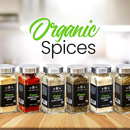 The Spice Lab Organic Spices and Seasonings Set - Complete Starter Spice Set - 30 Jar Spice Kit Variety Pack - Great BBQ, Grilling and Spice Gift Sets - Ultimate Culinary Cooking Spices Set