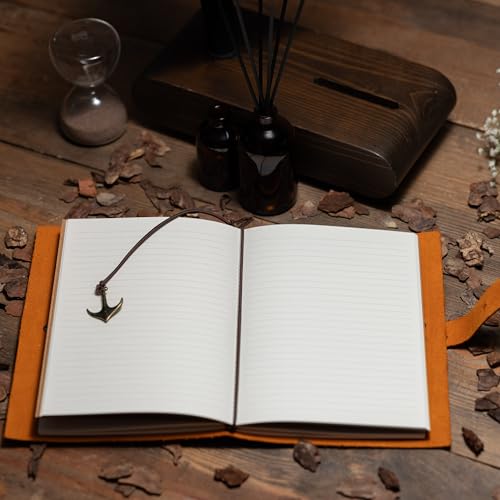 SFdizayn Custom Engraved Leather Journal, Personalized Handmade Writing Notebook with Refillable Lined Paper, 5.8 inches X 8.3 inches, Brown