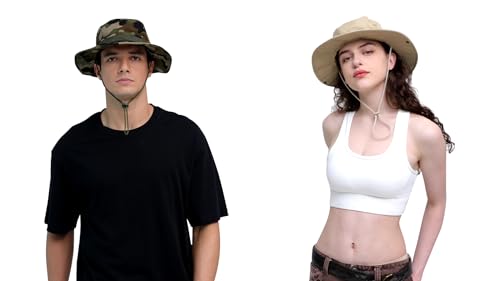 Sun Hats for Men Women Bucket Hat UPF 50+ Boonie Hat Foldable UV Protection Hiking Beach Fishing Summer Safari