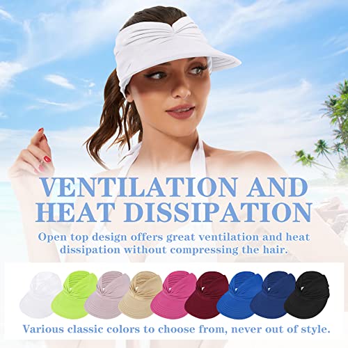 Zando Womens Sun Visor Hat Wide Brim Sun Hats for Women UV Protection Summer Beach Hats for Women Foldable Sports Visors