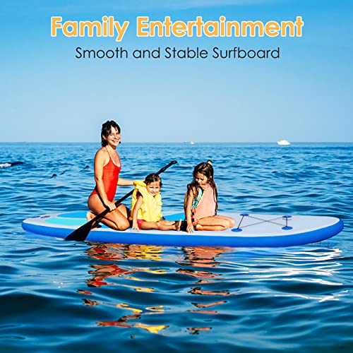 Inflatable Stand Up Paddle Board for Adult All Skill Levels- 10'4" Ultra-Light SUP Paddleboard with Durable Non-Slip Deck and Paddle Board Accessories Fins, Adjustable Paddle, Pump, Backpack, Leash