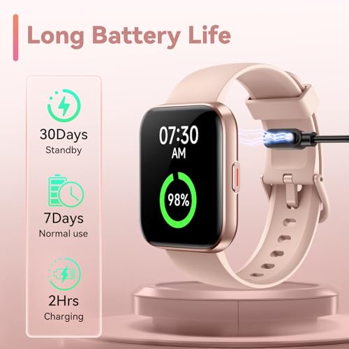 aeac Smart Watches for Women Alexa Built-in 1.8" Full Touch Screen Fitness Watch with Heart Rate/SpO2/Sleep Monitor, Bluetooth Calls, 100 Sport Modes, IP68 Waterproof Smartwatch for iPhone Android