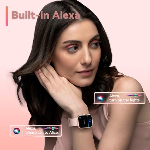 aeac Smart Watches for Women Alexa Built-in 1.8" Full Touch Screen Fitness Watch with Heart Rate/SpO2/Sleep Monitor, Bluetooth Calls, 100 Sport Modes, IP68 Waterproof Smartwatch for iPhone Android