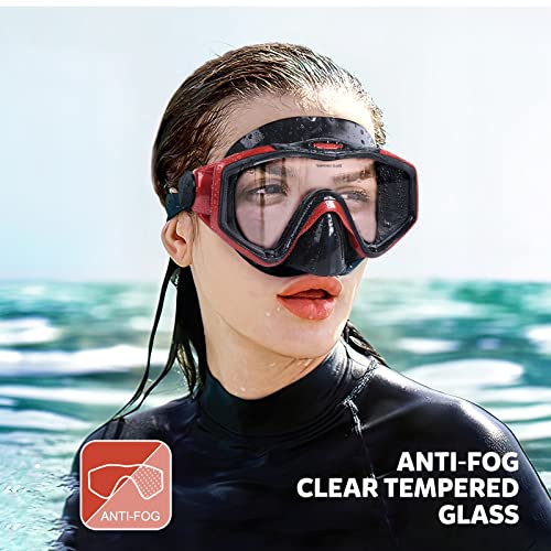 KUYOU Snorkeling Gear for Adults - 180° Wide View Snorkel Mask and Full Dry Top Snorkel Set for Snorkeling, Swimming, Training