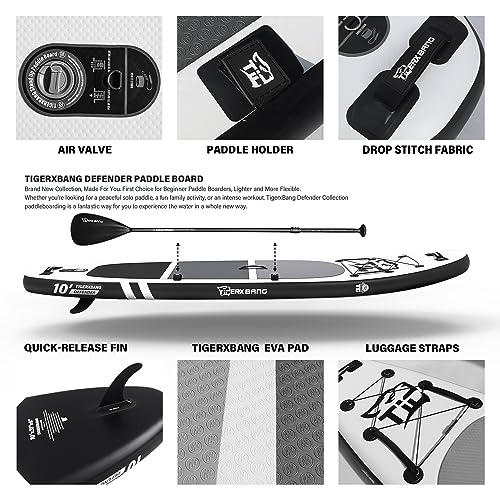 Inflatable Paddle Board with Premium SUP Board Accessories, Allround Paddle Boards for Adults/Kids,Stand Up Paddle Board Defender Collection