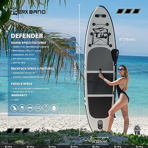 Inflatable Paddle Board with Premium SUP Board Accessories, Allround Paddle Boards for Adults/Kids,Stand Up Paddle Board Defender Collection