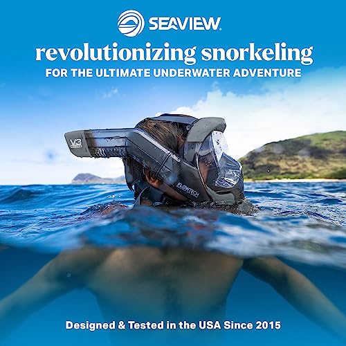 Seaview 180 V3 Full Face Snorkel Mask Adult- The V3 is The Perfect Snorkeling Gear for Adults and Kids- Patented Flowtech Side Snorkel Design- Up to 600% Easier Breathing. Snorkeling Gear for Kids