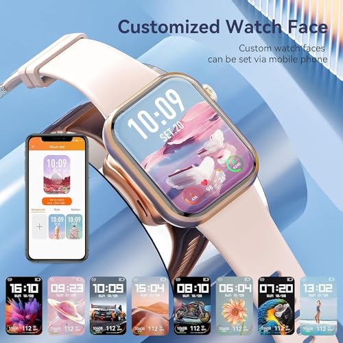 Hwagol Smart Watch (Answer/Make Call), 2024 Newest 1.85 Inch Fitness Tracker, Heart Rate/Sleep Monitor/Pedometer/Calories, Multiple Sports Modes, Women's Men's Fitness Watch for Android iPhone（Pink）