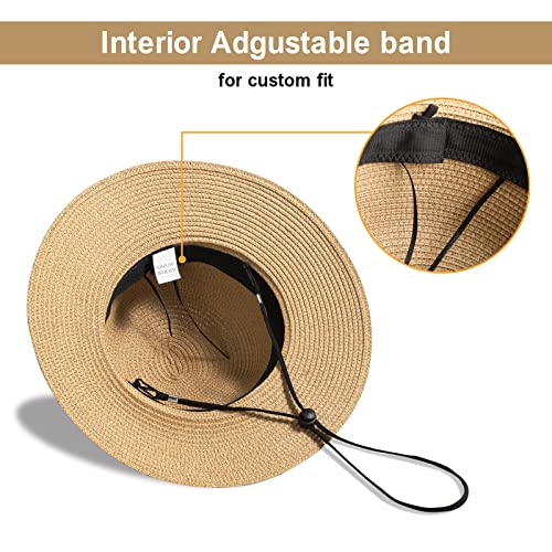 Beach Sun Hats for Women, Straw Hat for Women UPF 50+ UV Sun Protection Summer Hat Foldable Roll up Cap