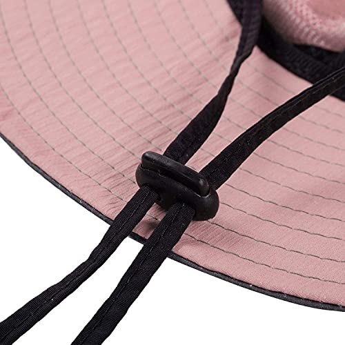 Rosoz Ponytail Sun Bucket Hats for Women UV Protection Foldable Mesh Wide Brim Hiking Beach Fishing Summer Safari