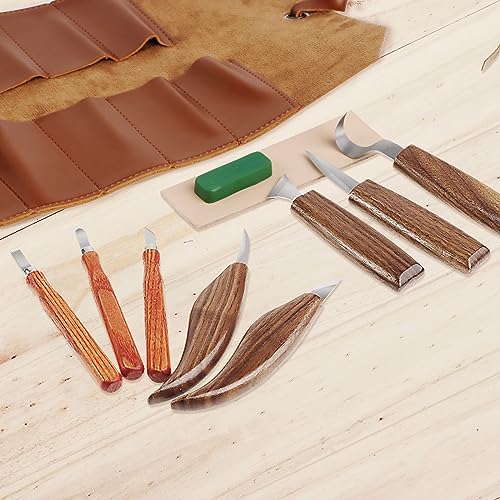 Wood Carving Tools Whittling Kit- Woodworking Kit Large Whittling Kit, Deluxe Spoon Carving Knife Kits for Beginners, 13 Knives Set with Leather Case