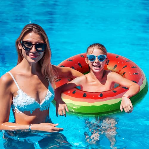 Jasonwell Inflatable Pool Floats Kids - 2 Pack Floaties Pool Tubes Swim Rings Fruit Water Floaty Watermelon Kiwi Inflatable Pool Toys Float for Swimming Pool Party Lake Beach Adults