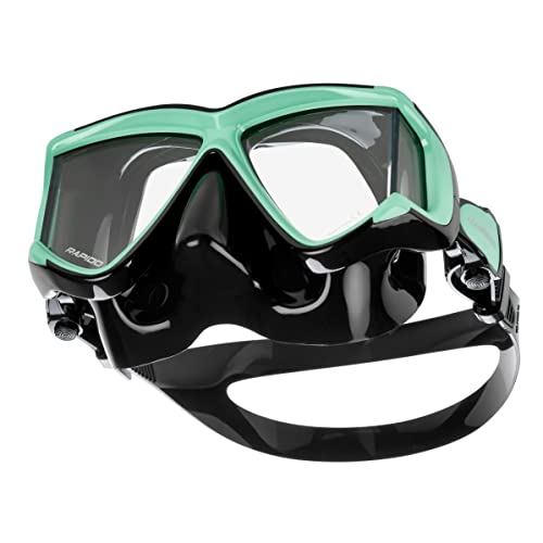 Italian Design Panto-180 Premium Tempered Glass Lens Anti-Fog Panoramic Side-View Snorkel Mask, Superior Dry Snorkel Tube, Quick Adjust Fins, Snorkeling Gear for Adults Snorkel Set