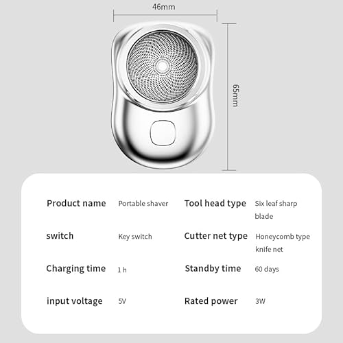 Mini-Shave Portable Electric Shaver Cordless, Men's Rechargeable Lightweight Electric Bald Head Shaver Grooming Kit Gift for Father (2pc, Black)