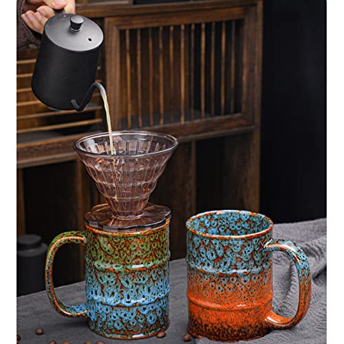 Coffee Mug-Beer Mugs,20 Oz Coffee Cups Ceramic Tea Cup Large Coffee Mug for Office and Home - Dishwasher and Microwave Safe Novelty Coffee Mugs (1, Green and Blue)