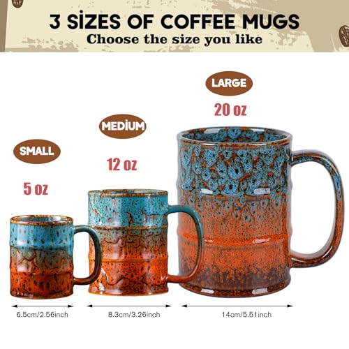 Coffee Mug-Beer Mugs,20 Oz Coffee Cups Ceramic Tea Cup Large Coffee Mug for Office and Home - Dishwasher and Microwave Safe Novelty Coffee Mugs (1, Green and Blue)