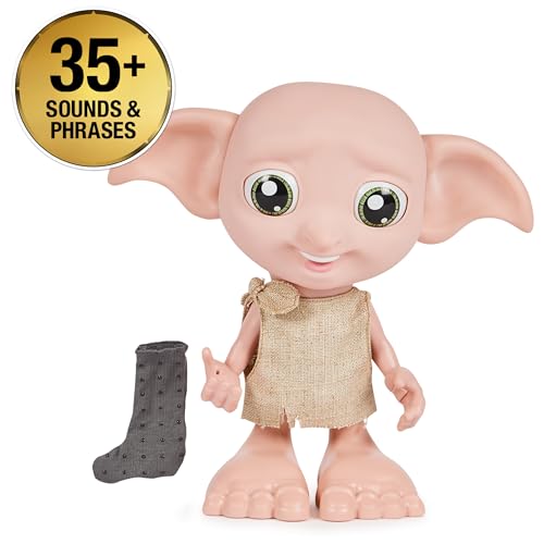 Wizarding World Harry Potter, Interactive Magical Dobby Elf Doll with Sock, over 30 Sounds & Phrases, 8.5-inch, Kids Toys for Ages 6 and up