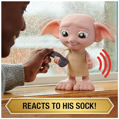 Wizarding World Harry Potter, Interactive Magical Dobby Elf Doll with Sock, over 30 Sounds & Phrases, 8.5-inch, Kids Toys for Ages 6 and up