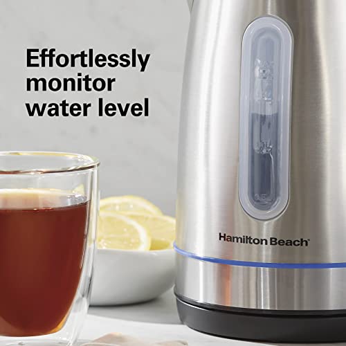 Hamilton Beach 1.7L 1500W Cordless Electric Kettle with Auto Shutoff and Boil-Dry Protection