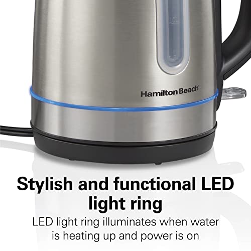 Hamilton Beach 1.7L 1500W Cordless Electric Kettle with Auto Shutoff and Boil-Dry Protection