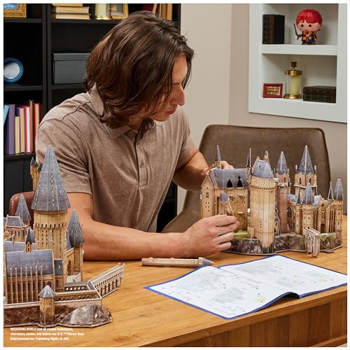 4D Build, Harry Potter Deluxe Hogwarts Castle with Astronomy Tower & Great Hall Over 2ft. Wide Model Kit 384 Pcs | 3D Puzzles for Adults & Teens 12+