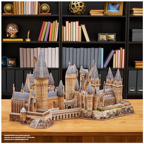 4D Build, Harry Potter Deluxe Hogwarts Castle with Astronomy Tower & Great Hall Over 2ft. Wide Model Kit 384 Pcs | 3D Puzzles for Adults & Teens 12+