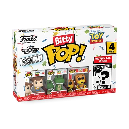 Funko Bitty Pop!: Toy Story Mini Collectible Toys 4-Pack - Woody, Rex, Slinky Dog & Mystery Chase Figure (Styles May Vary)