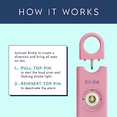 She’s Birdie–The Original Personal Safety Alarm for Women by Women–LOUD Siren, Strobe Light and Key Chain in a Variety of Colors (Blossom)