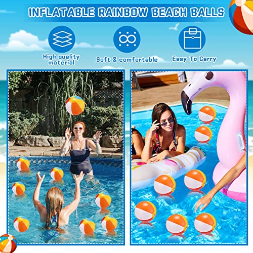 36 Pcs Beach Pool Party Favors Water Guns Bulk 4.72/6/12 Inches Inflatable Rainbow Beach Balls Water Squirters for Kids Summer Theme Party Favor Pool Toys(4.72)