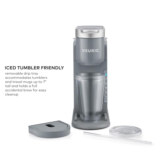 Keurig K-Iced Coffee Maker, Single Serve K-Cup Pod Iced Coffee Maker, With Hot and Cold Coffee Capabilities, Brews Any K-Cup Pod, Gray