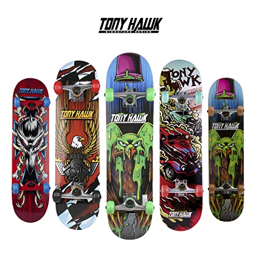 Tony Hawk 31" Skateboard - Signature Series Skateboard with Pro Trucks, Full Grip Tape, 9-Ply Maple Deck, Ideal for All Experience Levels