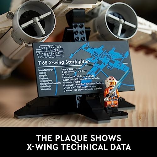 LEGO Star Wars Ultimate Collector Series X-Wing Starfighter Building Set for Adults, Star Wars Collectible for Build and Display with Luke Skywalker Minifigure, Fun Gift Idea for Star Wars Fans, 75355