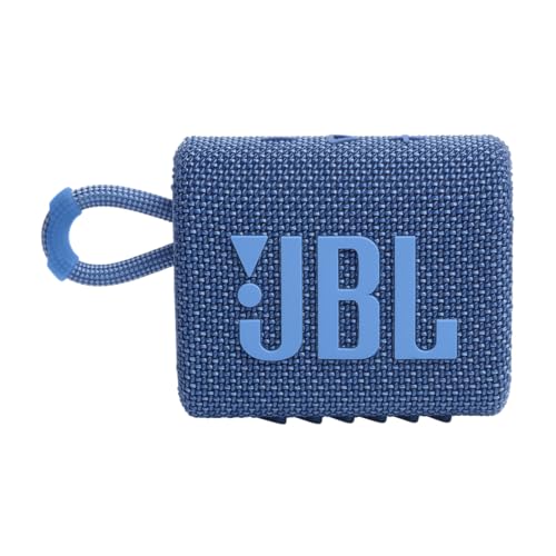 JBL Go 3 Eco: Portable Speaker with Bluetooth, Built-in Battery, Waterproof and Dustproof Feature - Blue