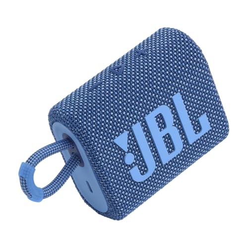 JBL Go 3 Eco: Portable Speaker with Bluetooth, Built-in Battery, Waterproof and Dustproof Feature - Blue