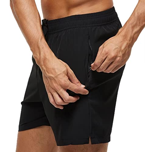 Men's Swim Trunks Short Quick Dry Beach Shorts Swimming Trunks with Zipper Pockets