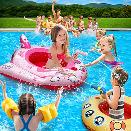 HopeRock Unicorn Pool Floats for Kids and Toddlers,with Water Gun, Pool Toys for 3-8 Years Old Girls and Boys, Inflatable Swimming Pool Toys