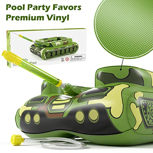 Inflatable Tank Pool Floats Kids - Jasonwell Toddler Pool Floaties Swimming Pool Tank with Water Cannon Gun Swim Floaty Rafts Lake Beach Party Pool Toys for Boys Girls