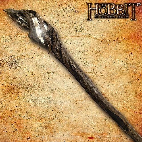 United Cutlery Illuminated Gandalf Staff - Replica from The Hobbit: The Desolation of Smaug | Wizard Staff with LED Crystal | 73” Length | Wall Mount to Display | Certificate of Authenticity