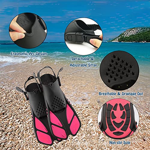 2022 Version Adults Mask Fins Snorkel Set, Snorkeling Gear for Adult with Fins, Snorkel Sets with Flippers, Adult Anti Leak Scuba Gear with Adjustable Fins Diving Mask Full Dry Top Snorkel with Bag