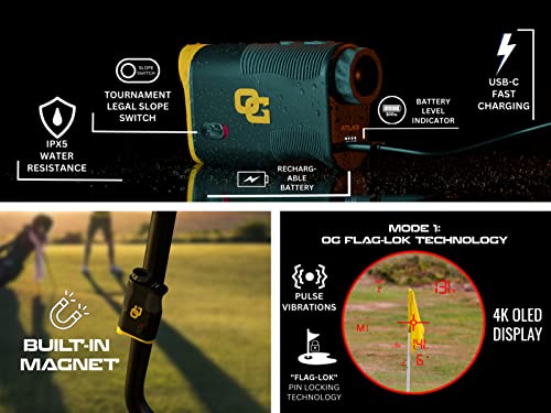 OMADA GOLF Atlas Rangefinder with Slope | Rechargeable Golf Range Finder | Built-in Magnet & Water-Resistant Golf Rangefinder